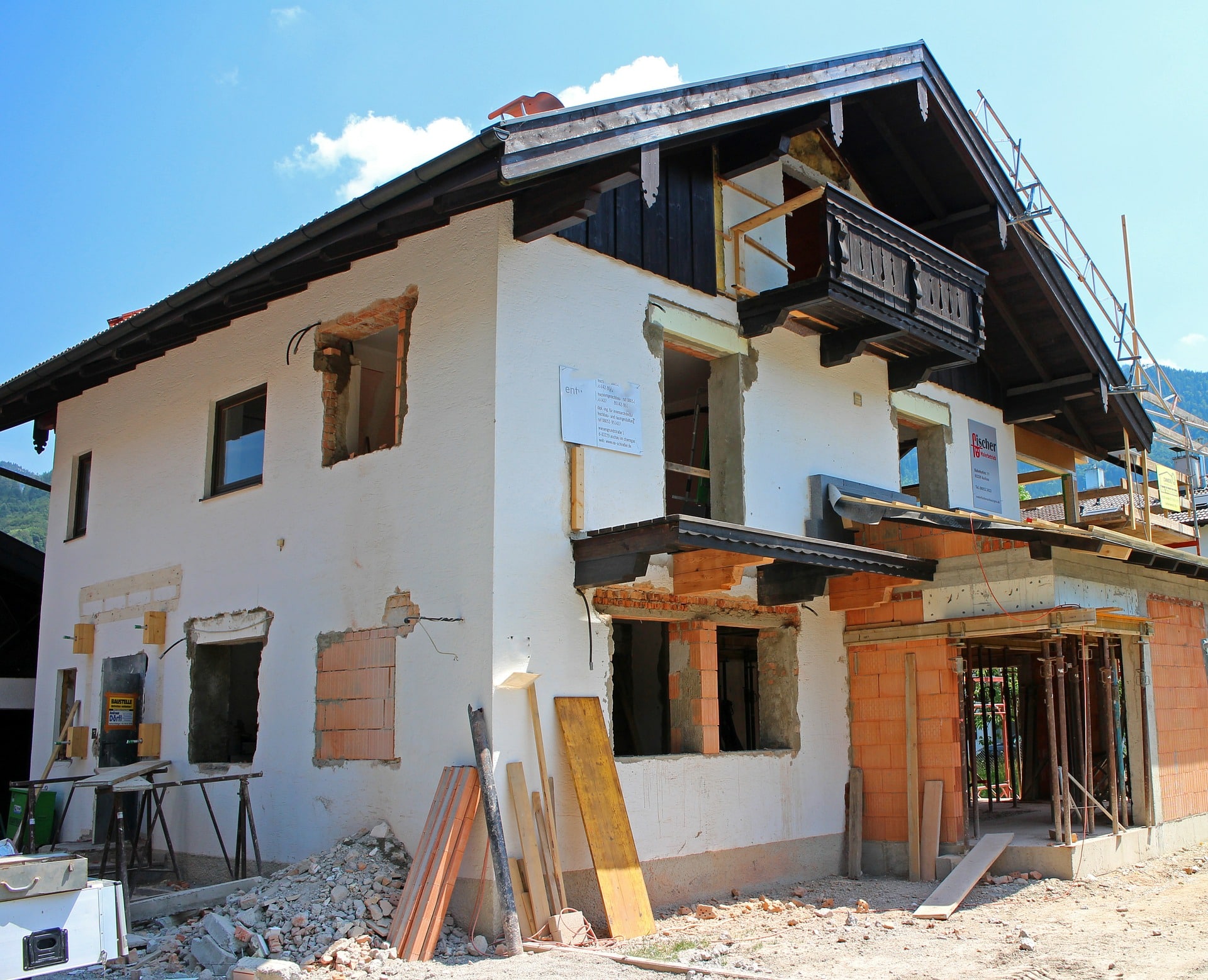 Chantier de rénovation d'une maison individuelle